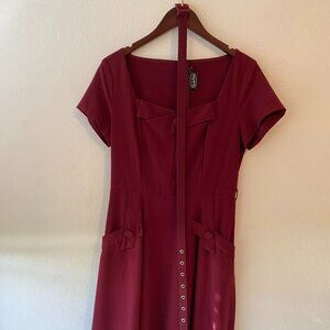 Voodoo Vixen plum Retro Style pinup dress